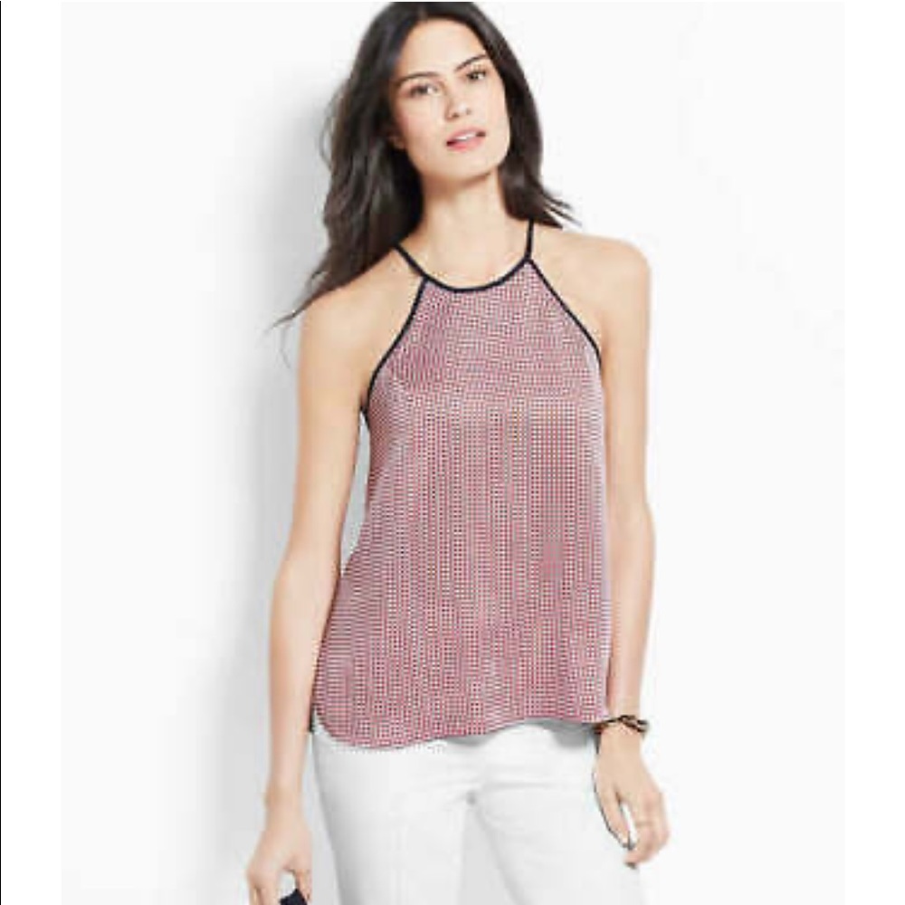 ANN TAYLOR Tank Top Red Blue Large